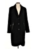 DKNY Solid Black Wool Coat Size L - photo 1