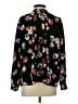 Ann Taylor 100% Polyester Floral Black Long Sleeve Blouse Size XS - photo 2
