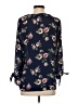 rue21 100% Polyester Floral Blue 3/4 Sleeve Blouse Size S - photo 2