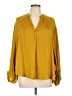 Glam 100% Polyester Gold Long Sleeve Blouse Size L - photo 1