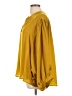 Glam 100% Polyester Gold Long Sleeve Blouse Size L - photo 5