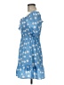 Influence 100% Polyester Polka Dots Blue Casual Dress Size 8 - photo 5