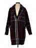 H&M Plaid Red Burgundy Wool Coat Size S - photo 1