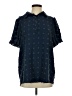 HOTOUCH 100% Polyester Polka Dots Blue Short Sleeve Blouse Size S - photo 1