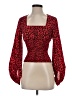 Charlie Holiday. 100% Polyester Red Long Sleeve Blouse Size 2 - photo 1