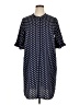 Ellos 100% Polyester Polka Dots Blue Casual Dress Size 16 - photo 1