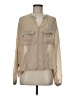 Maven West Tan Long Sleeve Blouse Size M - photo 1