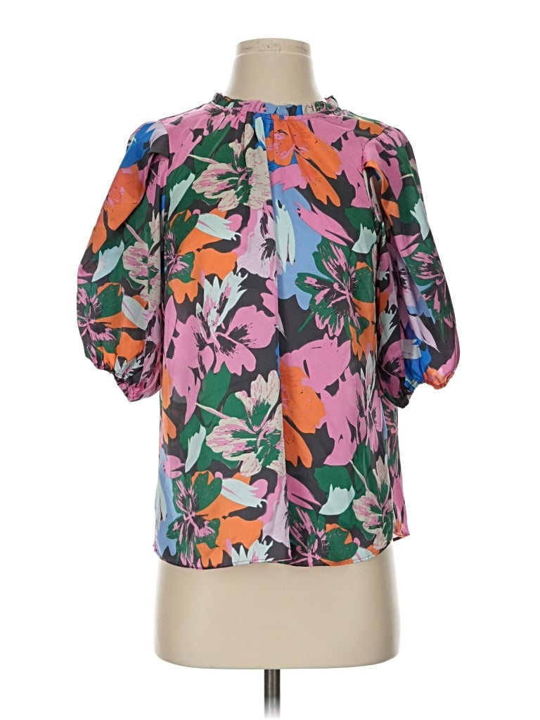 Pre-owned Michelle Mcdowell 3/4 Sleeve Blouse In Pink