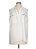 MICHAEL Michael Kors Ivory Sleeveless Button-Down Shirt Size L - photo 1