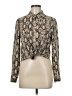Basil heart Lola Animal Print Tan Long Sleeve Blouse Size M - photo 1