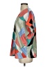 First Love Color Block Green Short Sleeve Blouse Size S - photo 5