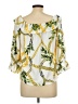 Julian Chang Yellow 3/4 Sleeve Blouse Size L - photo 2