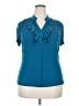 Fashion Bug Teal Short Sleeve Blouse Size 18 - 20 - photo 1