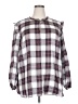 Ann Taylor LOFT 100% Lyocell Plaid Silver Long Sleeve Blouse Size 20 - photo 1