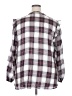 Ann Taylor LOFT 100% Lyocell Plaid Silver Long Sleeve Blouse Size 20 - photo 2