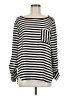 Ann Taylor LOFT 100% Polyester Stripes Black Long Sleeve Blouse Size M - photo 1
