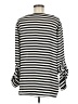 Ann Taylor LOFT 100% Polyester Stripes Black Long Sleeve Blouse Size M - photo 2