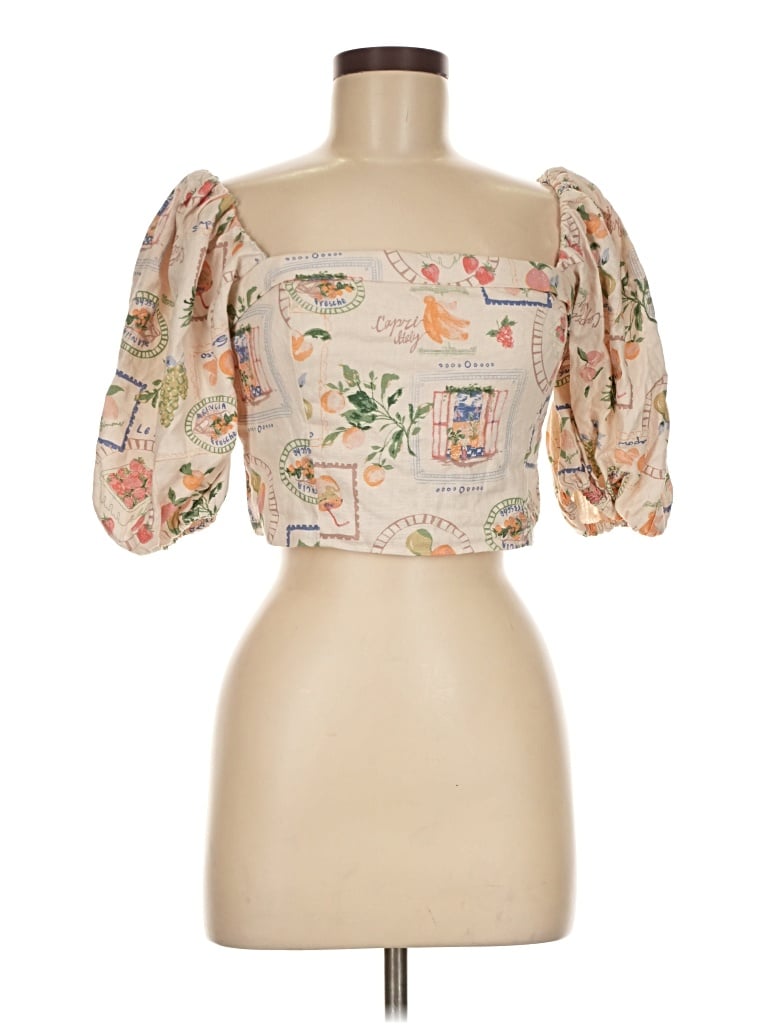 Pre-owned Abercrombie & Fitch Short Sleeve Blouse In Brown