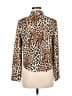 Basil heart Lola 100% Polyester Animal Print Brown Long Sleeve Blouse Size M - photo 2