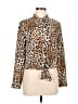 Basil heart Lola 100% Polyester Animal Print Brown Long Sleeve Blouse Size M - photo 1
