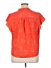 Joie 100% Polyester Floral Red Orange Short Sleeve Blouse Size XL - photo 2
