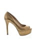 Brian Atwood 100% Leather Gold Heels Size 10 - photo 1