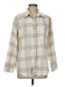 American Eagle Outfitters Plaid Tan Long Sleeve Button-Down Shirt Size M - photo 1