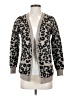 August Silk Animal Print Gray Cardigan Size S - photo 1