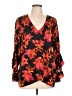 Vince Camuto 100% Polyester Orange Long Sleeve Blouse Size L - photo 1