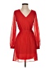 Express 100% Polyester Solid Red Casual Dress Size XS - photo 1
