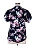 Unbranded Floral Black Short Sleeve Blouse Size XL - photo 2