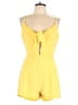 Superdown 100% Polyester Solid Yellow Romper Size L - photo 1