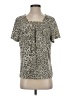 Erika Animal Print Gray Short Sleeve Blouse Size S - photo 1