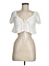 Shein White Short Sleeve Top Size 6 - photo 1