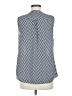 Banana Republic 100% Polyester Chevron-herringbone Blue Sleeveless Blouse Size M - photo 2