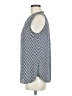Banana Republic 100% Polyester Chevron-herringbone Blue Sleeveless Blouse Size M - photo 5