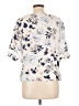 AB Studio 100% Rayon Ivory Short Sleeve Blouse Size L - photo 2
