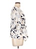 AB Studio 100% Rayon Ivory Short Sleeve Blouse Size L - photo 4