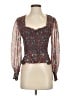 Intermix 100% Silk Red 3/4 Sleeve Silk Top Size 2 - photo 1