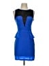 5/48 100% Silk Color Block Blue Cocktail Dress Size XS - photo 1