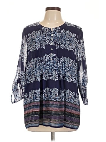Pale Sky 3/4 Sleeve Blouse (view 1)