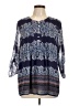Pale Sky 100% Polyester Blue 3/4 Sleeve Blouse Size L - photo 1