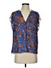 A.L.C. 100% Silk Blue Short Sleeve Silk Top Size 0 - photo 1