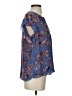 A.L.C. 100% Silk Blue Short Sleeve Silk Top Size 0 - photo 4