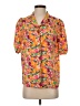 Shein 100% Polyester Floral Orange Short Sleeve Blouse Size 2 - photo 1