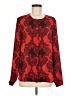 Eva Longoria 100% Polyester Paisley Red Long Sleeve Blouse Size M - photo 1