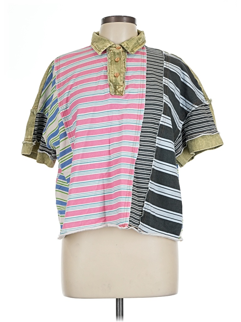 Pre-owned Unbranded Short Sleeve Blouse In Pink