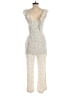 Leith 100% Rayon Polka Dots Ivory Jumpsuit Size M - photo 2