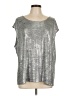 Calvin Klein Metallic Silver Short Sleeve Top Size L (estimated) - photo 1