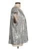 Calvin Klein Metallic Silver Short Sleeve Top Size L (estimated) - photo 4